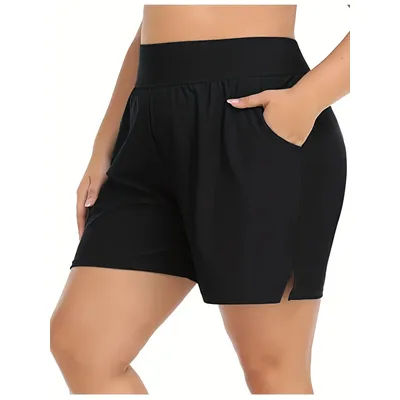 Short de sport en tissu à haute élasticité pour femmes, grande taille, design de poche, à la mode, nouvelle collection été 2024