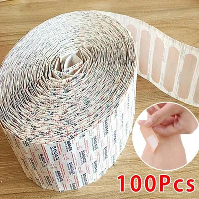 50/100Pcs Waterproof Breathable Cushion Adhesive Plaster Wound Hemostasis Sticker Band First Aid Medical Gauze