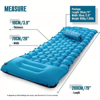 TEMU Camping Inflatable Mattress Air Mat Sleeping Pad Hiking Roll Up Bed Mat Outdoor