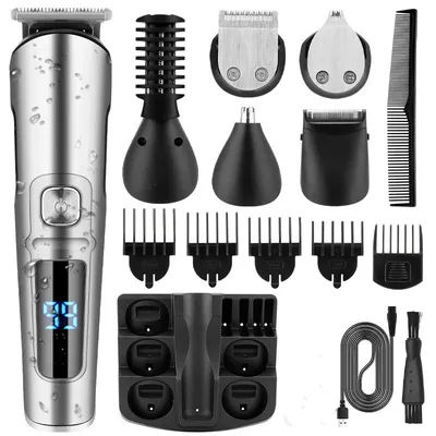IRUIBEAUTY Men Hair Trimmer Set Face Body Beard Hair Clipper Waterproof Electric Hair Cutting Machine Grooming Kit Haircut
