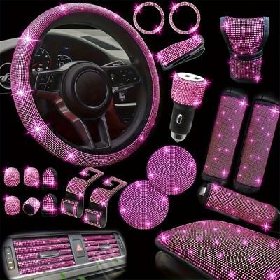 TEMU Auto Accessories 30pcs Of Rhinestone Set Car Steering Wheel Cover Outlet Strip