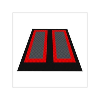 Swisstrax Ribtrax Pro Two Car Garage Floor Tile Mat (Jet Black / Racing Red / Slate Grey)