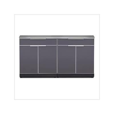 NewAge Outdoor Kitchens Aluminum Slate 3-Piece Outdoor Kitchen Set with Countertops