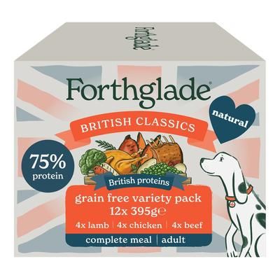 12x395g Chicken, Lamb & Beef British Classics Adult Grain-Free Forthglade Wet Dog Food