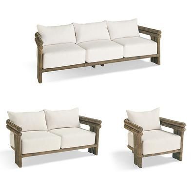 Carena Seating Replacement Cushions - Loveseat, Charcoal - Frontgate