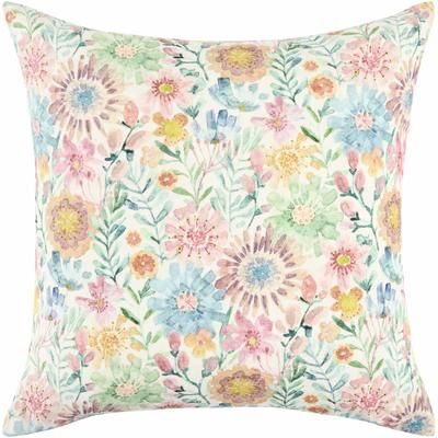 Amithi 18" Square Modern Light Blue/Yellow/Light Pink/Light Green Throw Pillow - Boutique Rugs