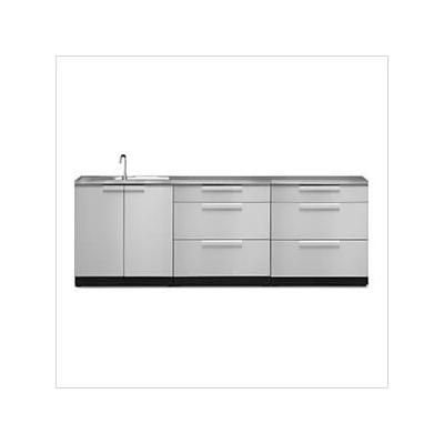 NewAge Outdoor Kitchens Stainless Steel 4-Piece Outdoor Kitchen Set with Countertops and Covers