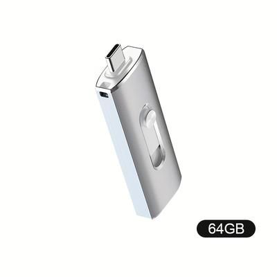 TEMU Topesel 128gb/64gb/32g Usb 3.0 Flash Drive, 2 In 1 Type C Usb 3.0 , Jump Drive, Metal Case Udp Retractable Dual Usb Otg Flash Drives Suitable For Pc, Smartphones, Laptops, Tablets