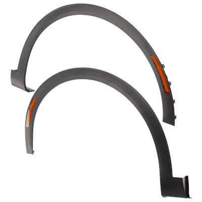 Replacement Fender Flares Plastic Black, Front, Driver & Passenger Side, 1-year unlimited-mileage warranty SET-RK22130015