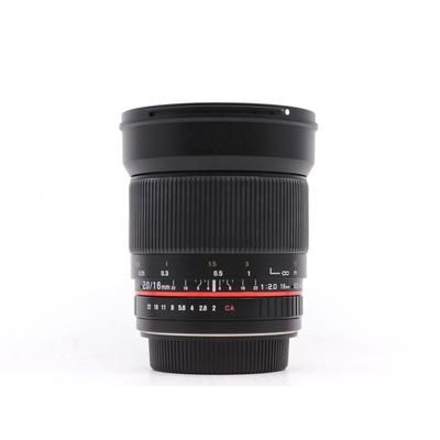 Used Rokinon 16mm f/2 ED AS UMC CS - Canon Ef-S Fit
