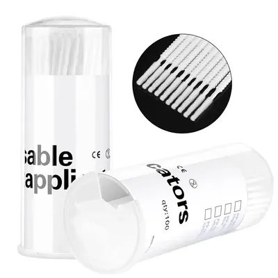 100PCS Disposable Micro Brush Applicator Microswabs for Eyelash Extension Removing Tools, Mini Cotton Swab Brushes for Makeup an