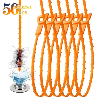 1-50PCS Pipeline Unclogger Drainage Blockage Remover Sink Bathroom Pipeline Garbage Hair Sewer Blockage Cleaning Tool