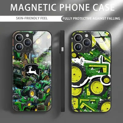 Coque de téléphone verte d-voirs j-johnes, étui magnétique en verre pour iPhone 16 15 14 13 12 11 X XR XS 8 Plus Mini Pro Max