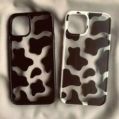 Phone Case For Samsung Galaxy A06 Case A16 A54 A35 A15 A55 A52 A34 5G S25 S24 S23 S22 Ultra S24 FE Cute Cow Print Silicone Cover