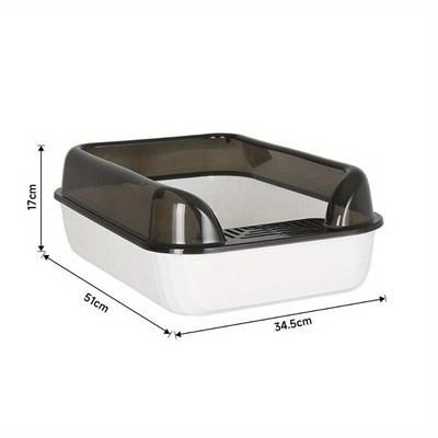 TEMU Large Cat Litter Box, Measuring 51 * 34.5 * 17 Cm, With A High-sided . It With A . An Open Large Cat Litter Box, A High-sided, Deep, Cat Toilet With A Included.