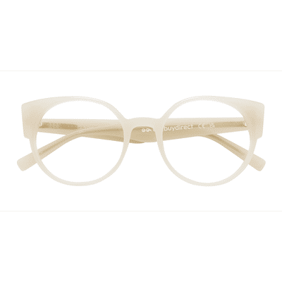 Unisex s round White Acetate,Eco Friendly Prescription eyeglasses - Eyebuydirect s Tsunami