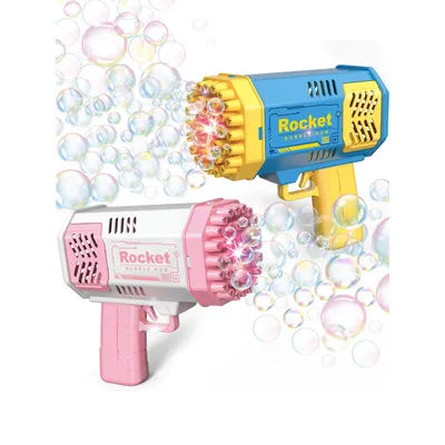 40 Hole Rocket Launcher Handheld Portable Electric Automatic Bubble Gun Party Birthday Gift Toy(without Bubble Water)