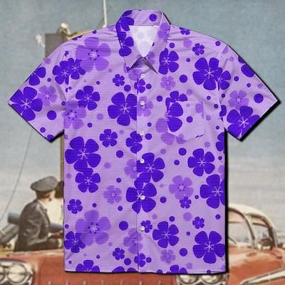 Retrò Vintage Anni '70 Camicia Camicia Aloha Hippie Disco Floreale Costume Per uomo Mascherata Vacanza Feste Parata dell'Orgoglio Adulti Camicia