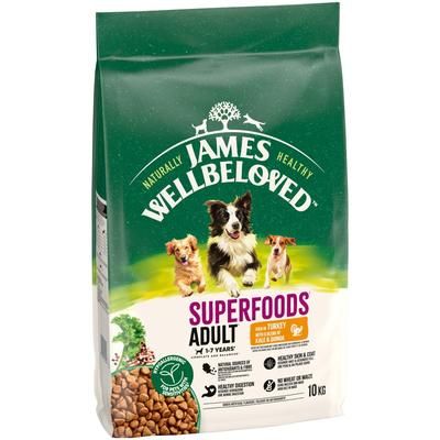 10kg Turkey, Kale & Quinoa Superfoods Adult James Wellbeloved Dry Dog Food