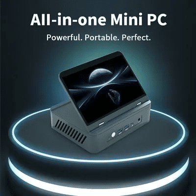AMD 7"Screen Mini PC Ryzen 9 6900HX 8 Core DDR5 2xLAN 2.5G NVMe 2*Type-C Small Office/Home Computer WiFi6 BT5.2 HD DP 7640HS