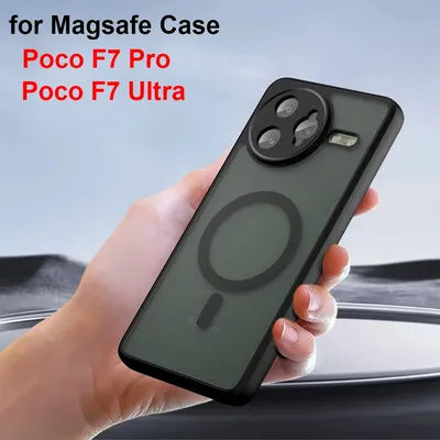 Case for POCO F7 Ultra Magsafe Magnetic Shockproof Matte Phone Cover for POCO F7 Pro Wireless Charging Hard Bumper Cases