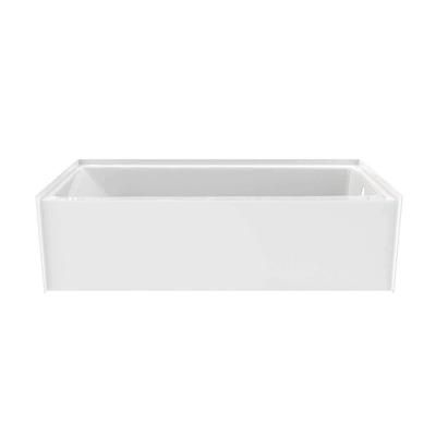 Dreamline Prism 60 in. L x 32 in. W Acrylic Alcove Right-Hand Drain Bathtub, White BTPM6032XR00