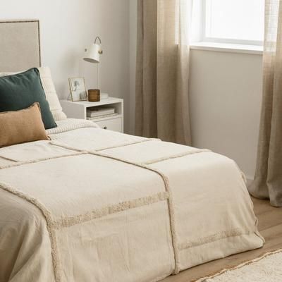 Plaid in tessuto beige 180 x 250 cm