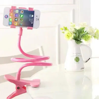 360° Rotatable Universal Phone Stand with Gooseneck Clamp for Bed Desk Live Streaming Adjustable