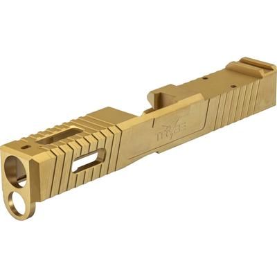 TRYBE Defense Glock 19 Pistol Slide - Version 1 Gen 4 RMR Cut Gold SLDG19G4RMR-GLD