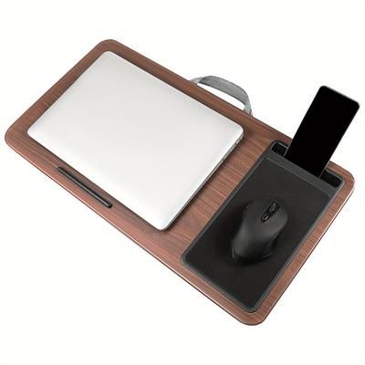 "TEMU Healifty Portable Wood Laptop Tray With Cushion – Adjustable Bed Lap Desk For Home Office, To 16" Tablet & Phone Holder, Mouse (15.6" X 17.3" Or 17.3" X 19.6"), Laptop Table For Bed"