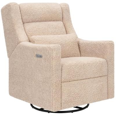 Babyletto Kiwi Plus Electric Recliner Swivel Glider w/ Adjustable Headrest + USB Port - Chai Shearli