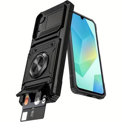 TEMU Heavy-duty Shockproof Phone Case With A Metal Stand And Card Slot, Compatible With Models A16, A26, A36, A56, A15, A35, And