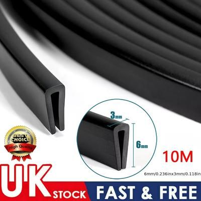 TEMU 10m Car Door Boot Protector Strip Trim U Shape Guard Seal Rubber Black Uk