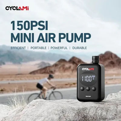 CYCLAMI 150 Psi High-Pressure Air Inflator Bicycle Electric Inflation Pump Bike Mini Portable Pump With Digital Gauge Display