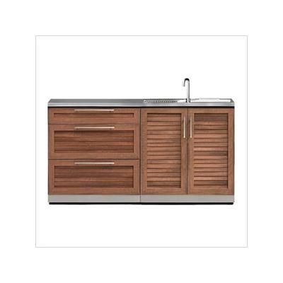 NewAge Outdoor Kitchens Grove 3-Piece Outdoor Kitchen Set with Countertops and Covers