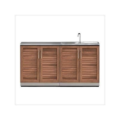 NewAge Outdoor Kitchens Grove 3-Piece Outdoor Kitchen Set with Countertops
