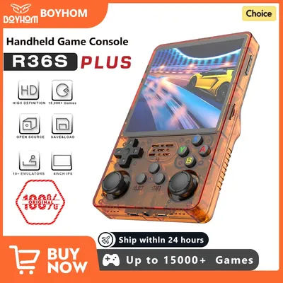 BOYHOM NEW R36PLUS Open Source System Retro Gaming Handheld Pocket Console 4 inch IPS Display 720*720 Built-in WiFi Kids Gift