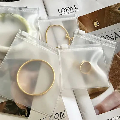 50pack Transparent Frosted Small Ziplock Plastic Bags Jewelry Gift Storage Bag Packaging Clear Eva Self Sealing Pouch Wholesale