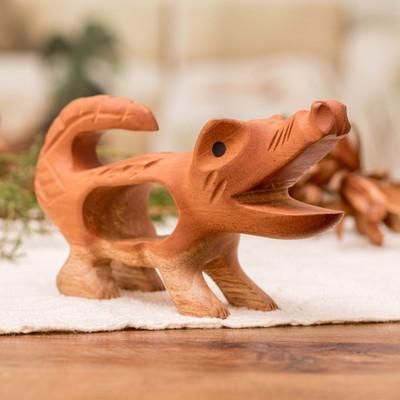 Reptile Days,'Nature-Themed Handmade Crocodile Mahogany Wood Figurine'