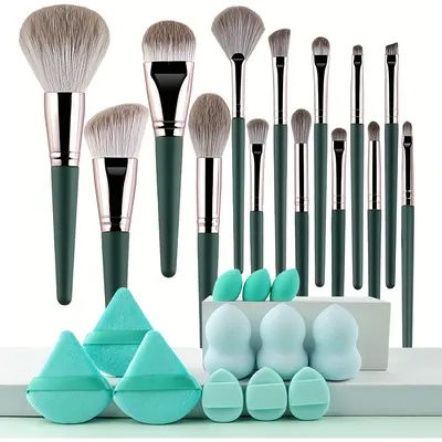 14/26Piece Makeup Brush Set Soft Fluffy Makeup Sponge Tool Cosmetic Powder Eyeshadow Foundation Blush Blending Beauty Travel Set
