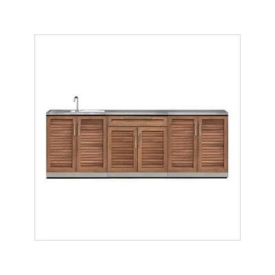 NewAge Outdoor Kitchens Grove 4-Piece Outdoor Kitchen Set with Countertops and Covers