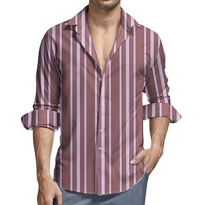 Retrò Vintage Anni '70 Camicia Camicia Aloha Hippie A righe Costume Per uomo Mascherata Feste Abbigliamento quotidiano Parata dell'Orgoglio Adulti Camicia