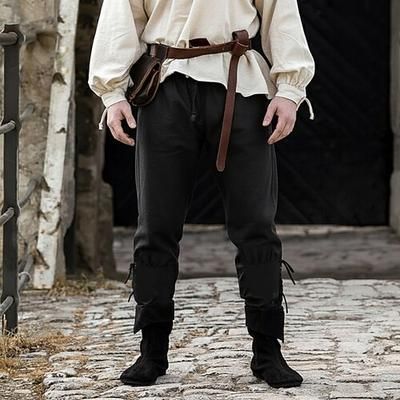 Retrò Vintage Medievale Rinascimento Pantaloni da pirata Pirata Cavaliere Vichingo Crociato Cavaliere Celtico Tinta unita Costume Per uomo Costumi da pirata Fantasia Halloween Carnevale Mascherata
