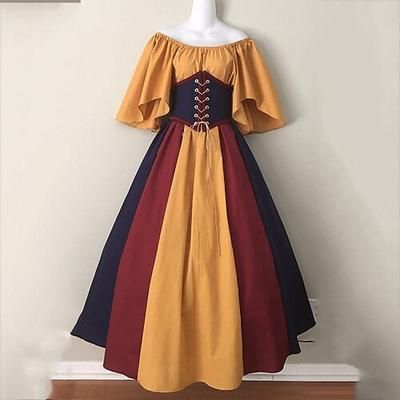 Elegante Classico Ispirato al vintage Vestito Mascherata Costume da cameriera Costumi a tema film / TV Vichingo Taglie Forti Ranger Tinta unica Costume Per donna Celtico Costumi da pirata Fantasia