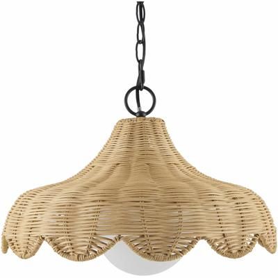 Teisendorf 16"L x 16"W x 12"H Traditional Black/Dark Red/White Pendant - Boutique Rugs