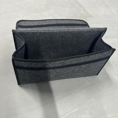 TEMU 1pc Universal Fitted Felt Cloth Car Storage Box, Portable Foldable Trunk Organizer, Suitable For Vehicle Interior Storage And Organization Textile Material Container Bag