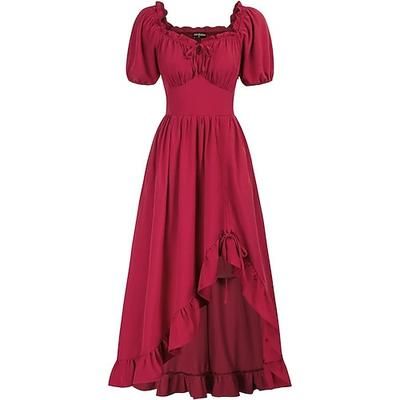 Retrò Vintage Medievale Rinascimento Abito celtico Vichingo Elfico Costume Per donna Celtico Costumi da pirata Fantasia Halloween Carnevale Mascherata LARP Adulti Vestito