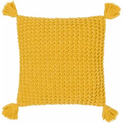 Litzy 22" Square Cottage Wool Beige/Mustard/Dark Orange Throw Pillow - Boutique Rugs