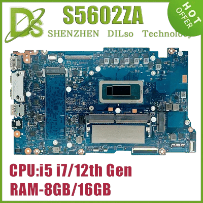 S5602ZA Mainboard For ASUS K3502ZA S3502ZA K3402ZA S3402ZA K5602ZA S5402ZA Laptop Motherboard i5 i7 12th Gen RAM-8GB/16GB/32GB