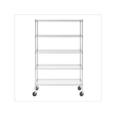 SafeRacks NSF 5-Tier Wire Shelving Rack with Wheels - 48 x 72 x 18